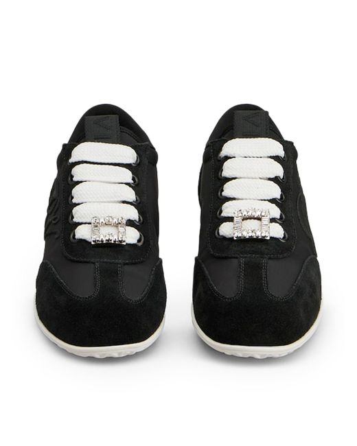 Roger Vivier Black Viv Low Suede Sneakers