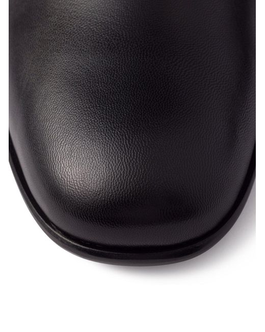 Prada Black Leather Ankle Boots