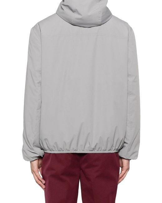 Brunello Cucinelli Gray Technical Fabric Jacket With Hood for men