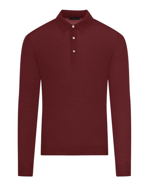 Nome G Red Tasmanian Wool Polo for men