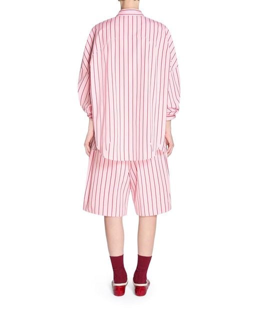 Dries Van Noten Pink Striped Cotton Shirt
