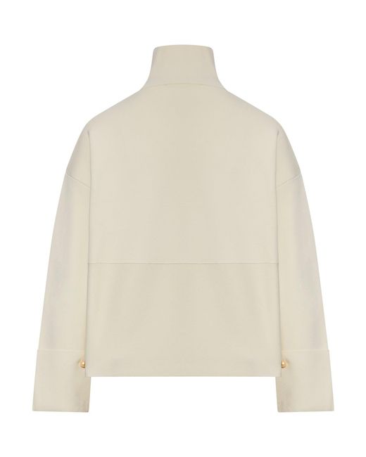 Max Mara Pure Natural High Neck Sweatshirt With Zip
