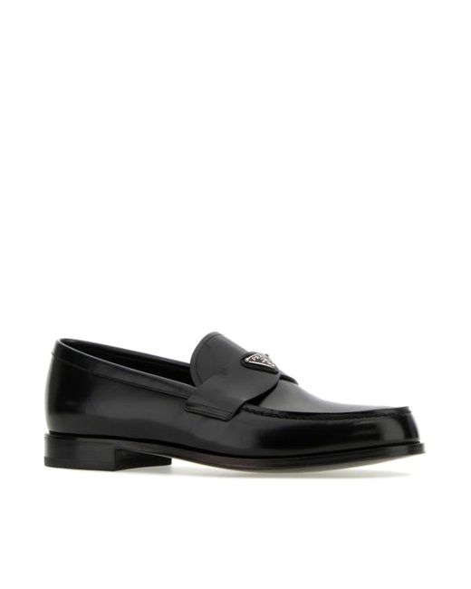 Prada Black Leather Loafers for men