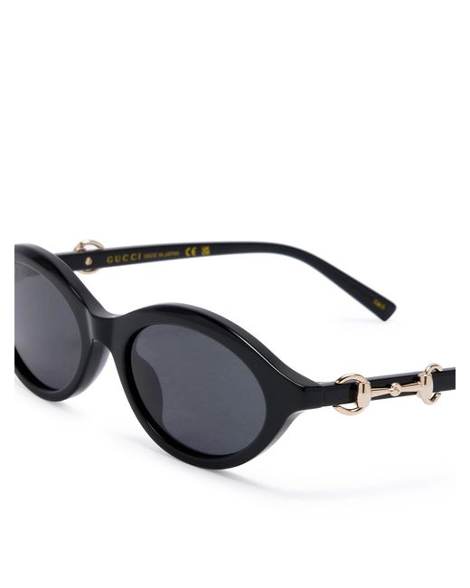 Gucci Black Oval Sunglasses