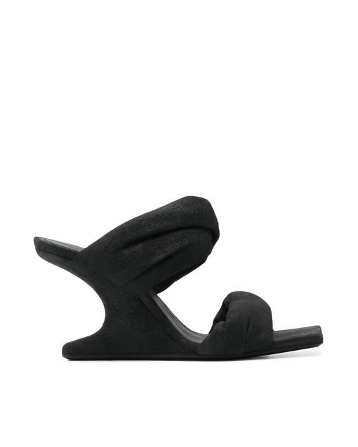 Rick Owens Black Twisted Cantilever Sandals 8