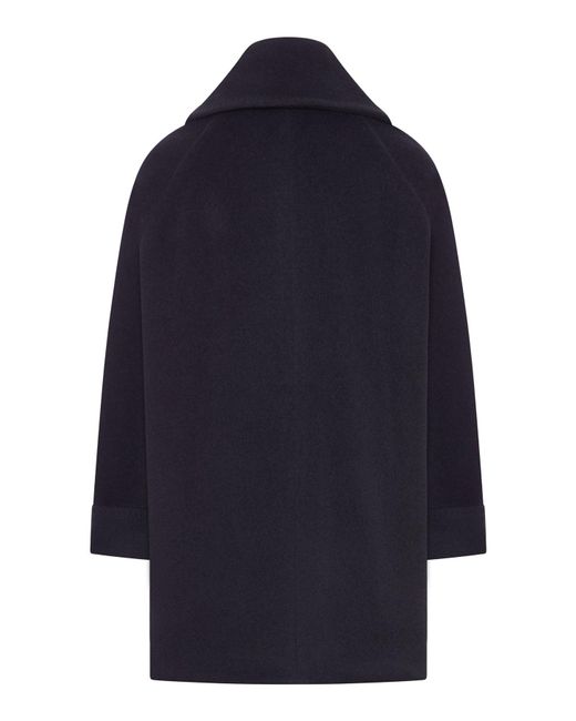 Tagliatore Blue Double-Breasted Wool Cloth Coat