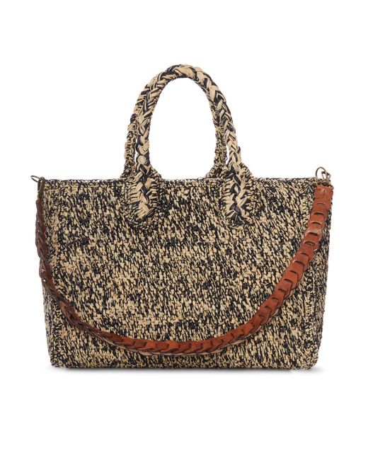 IBELIV Brown Rary Raffia Bag