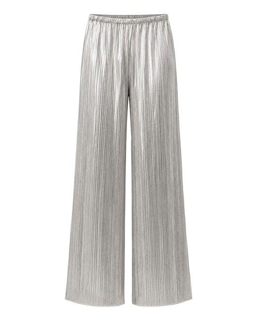 Forte_forte Gray Trousers With An Elasticated Waist And Irregular Pleating