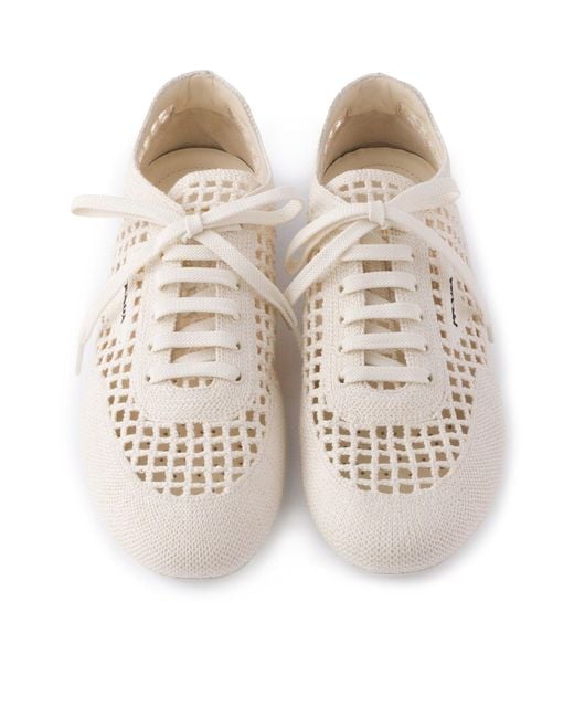 Prada White Collapse Sneakers