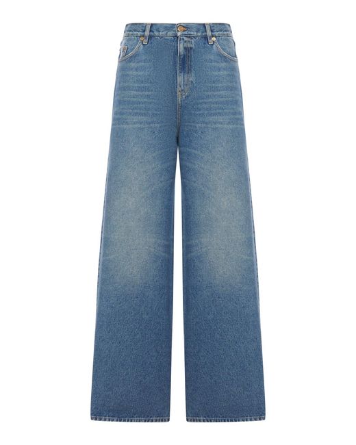 Golden Goose Deluxe Brand Blue Deluxe Brand Wide Leg Five-Pocket Jeans