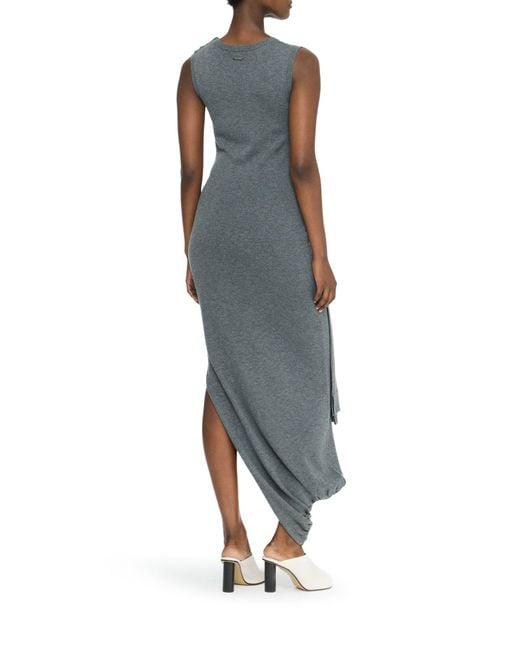Abito midi in misto lana merino con dettaglio sul fronte di J.W. Anderson in Gray