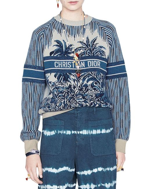 Krachtig Omgeving Respect Dior Fantasy Sweater With Logo in Blue | Lyst