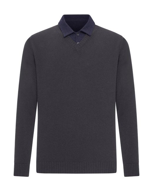 Roberto Collina Blue Cotton Piquet Polo Shirt for men