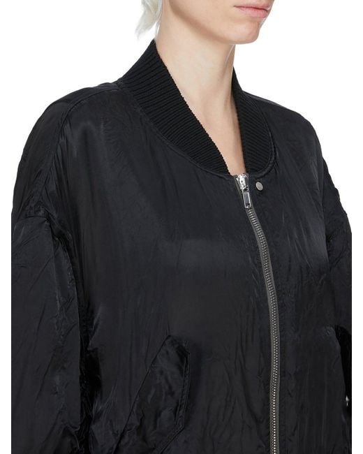 Rick Owens Blue Oversized Padded Bomber Jacket