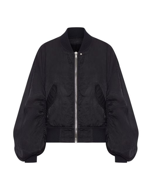 Rick Owens Blue Oversized Padded Bomber Jacket