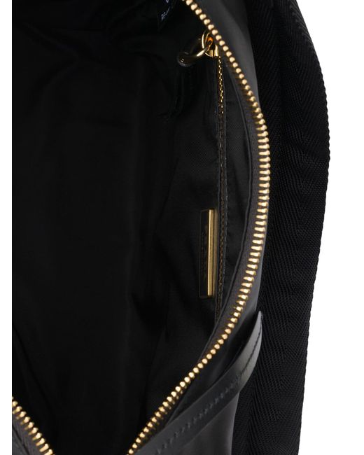 Borsa explore large in re-nylon e pelle di Prada in Black