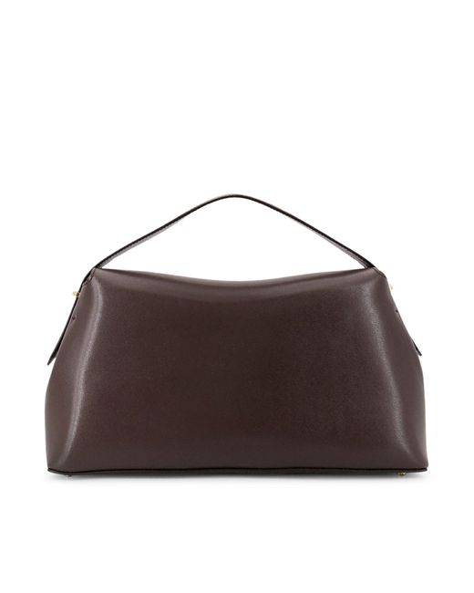 Totême Brown T-Lock Leather Shoulder Bag