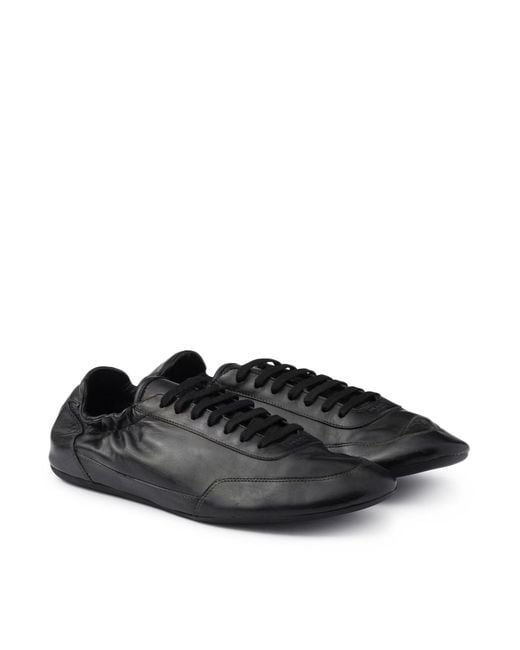 Prada Black Collapse Leather Sneakers for men