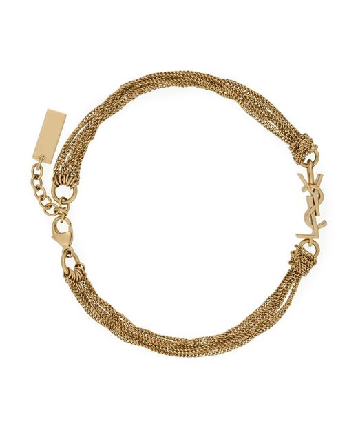 Saint Laurent Metallic Cassandre Metal Tassel Bracelet