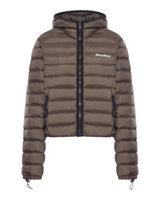 Miu Miu Brown Ponge` Light Down Jacket