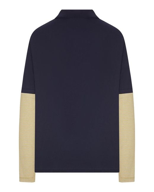 Miu Miu Blue Cotton Jersey Layering Polo Shirt