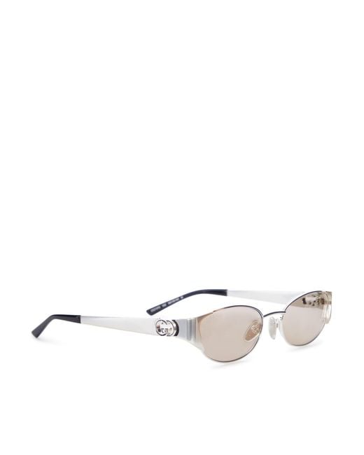 Gucci Natural Tone Oval Sunglasses