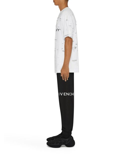 Pantaloni da jogging slim archetype in tessuto garzato di Givenchy in Black da Uomo