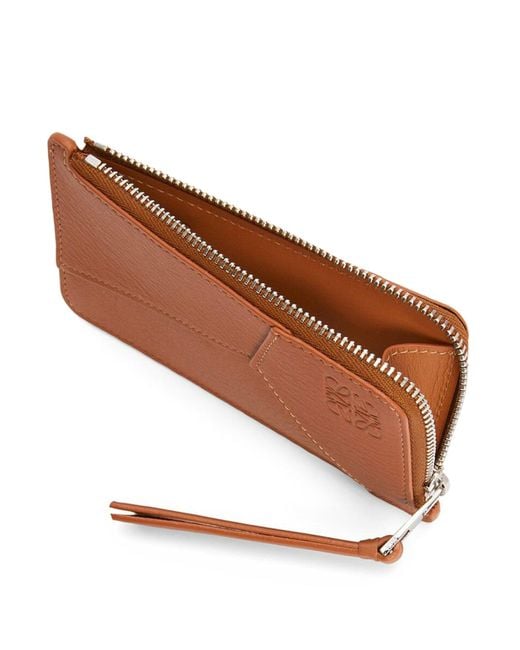 Loewe Brown Puzzle Card Holder With Coin Purse In Classic Calfskin
