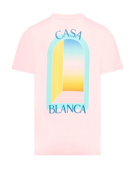 Casablancabrand Pink L`arc Colore Printed T-shirt for men