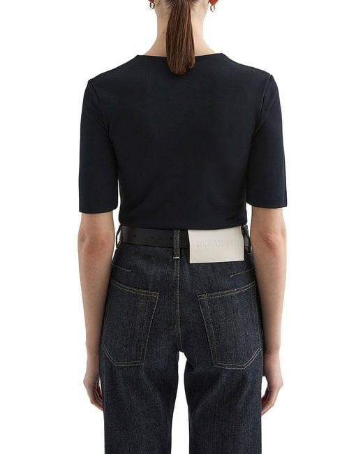 Jil Sander Blue Short-sleeved Crepe T-shirt
