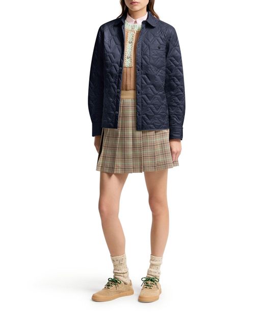 Moncler Blue Diamond Quilted Padded Shirt Jacket