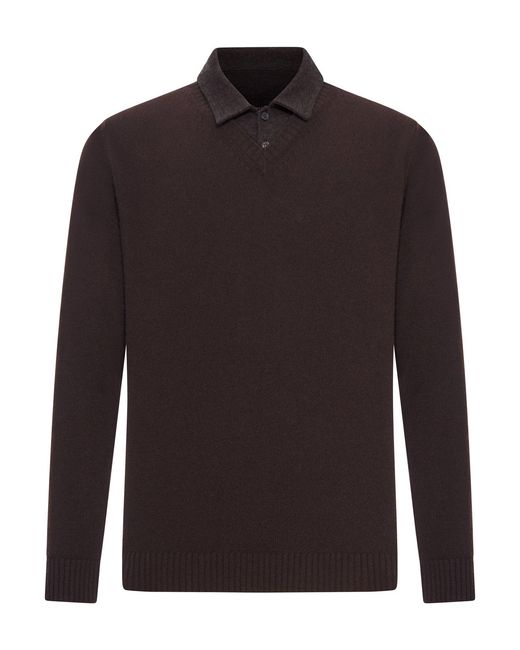 Roberto Collina Brown Cotton Piquet Polo Shirt for men