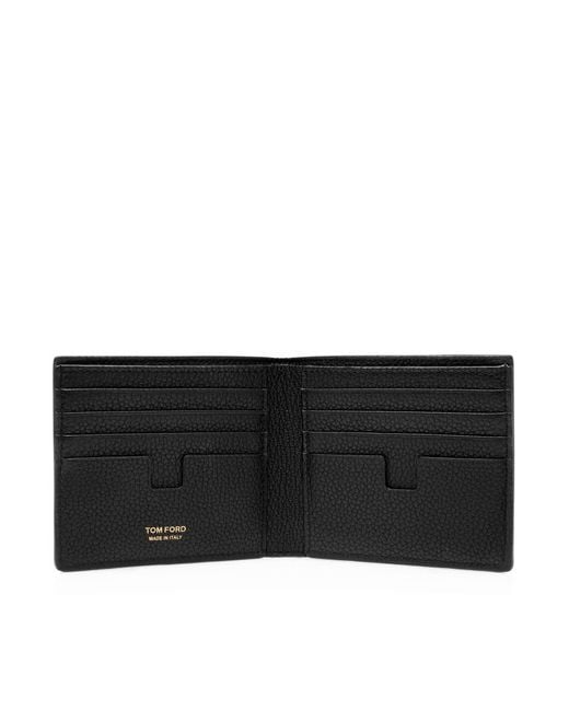 Tom Ford Black Classic Grained Leather Wallet for men