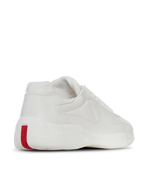 Prada White America's Cup Leather Sneakers for men