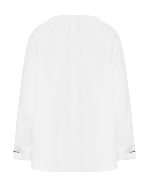Camicia over in popeline di Max Mara in White