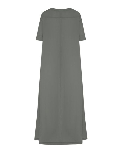 Transit Gray Minimal Long Linen Dress