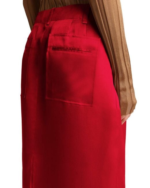 Gonna in seta lucian di Khaite in Red