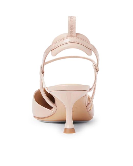 Slingback very colibrÌ con tacco medio in pelle verniciata di Fendi in Pink