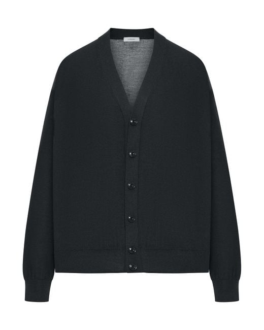 Lemaire Black Twisted Wool Cardigan for men
