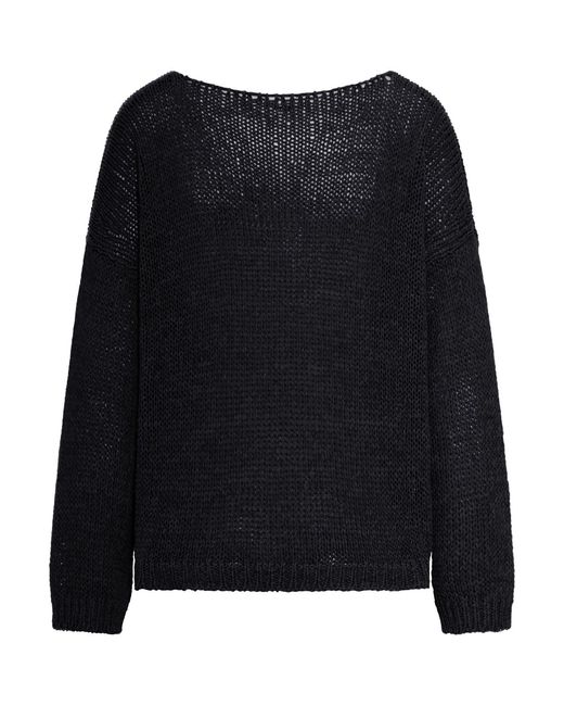 Roberto Collina Black Openwork Sweater With Dropped Shoulders