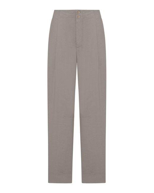 Transit Gray High-Waisted Cotton Trousers