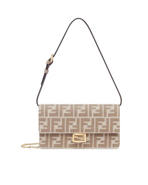 Fendi White Wallet On Chain Baguette