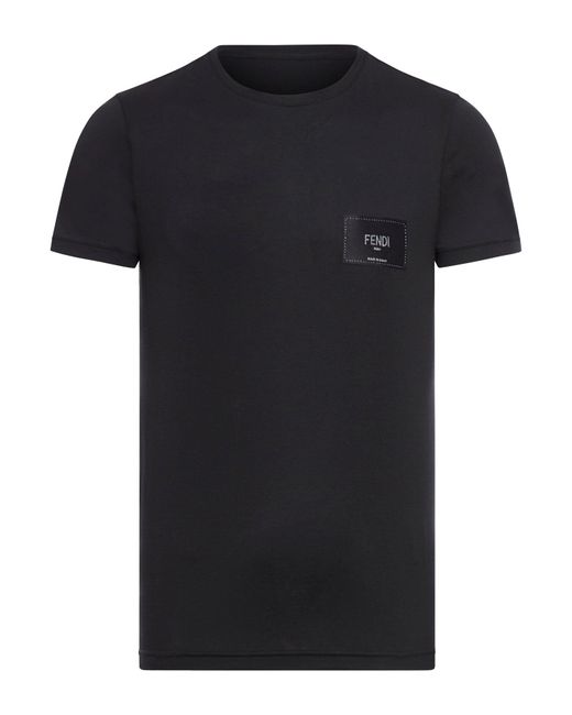 T-shirt in cotone di Fendi in Black da Uomo