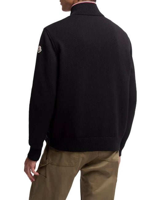 Moncler Black Panelled Cardigan for men