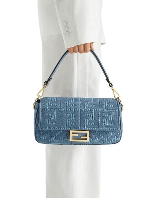 Fendi Blue Baguette Bag