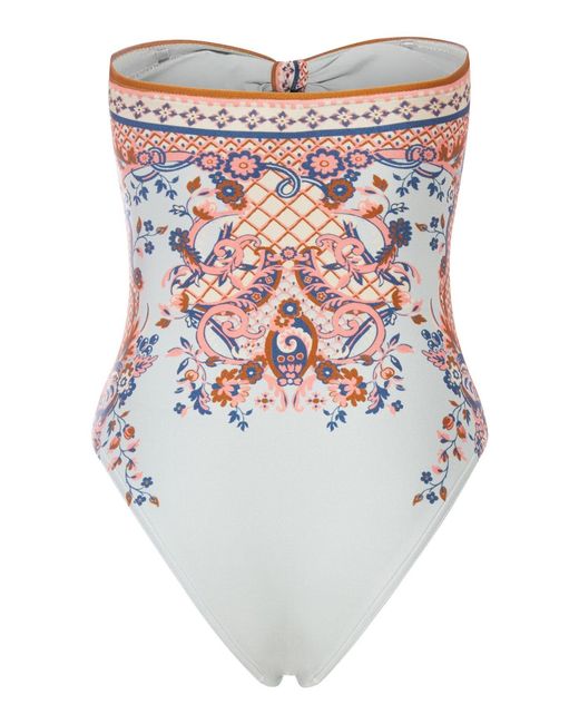 Zimmermann White Aster Scarf Detail Swimsuit