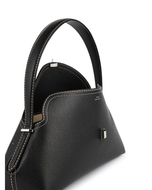 Totême Black T-Lock Leather Bag With Contrasting Stitching