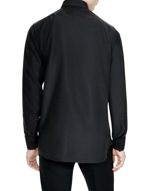 Tom Ford Blue Silk Charmeuse Shirt for men