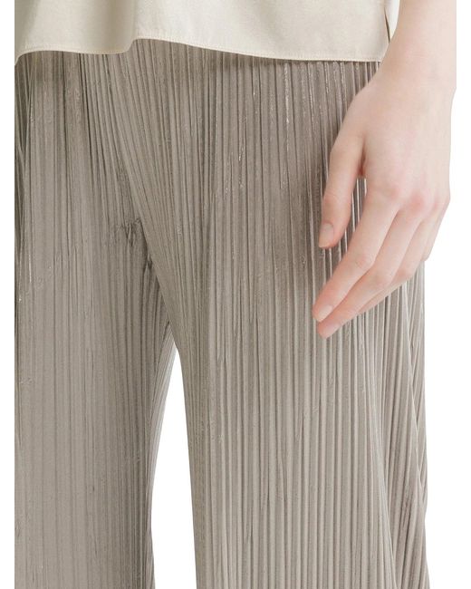 Forte_forte Gray Trousers With An Elasticated Waist And Irregular Pleating