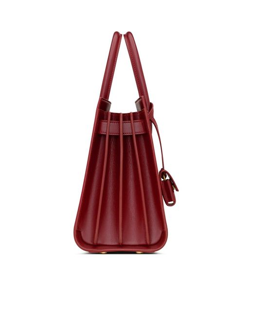 Saint Laurent Red Baby Sac De Jour Bag In Smooth Leather